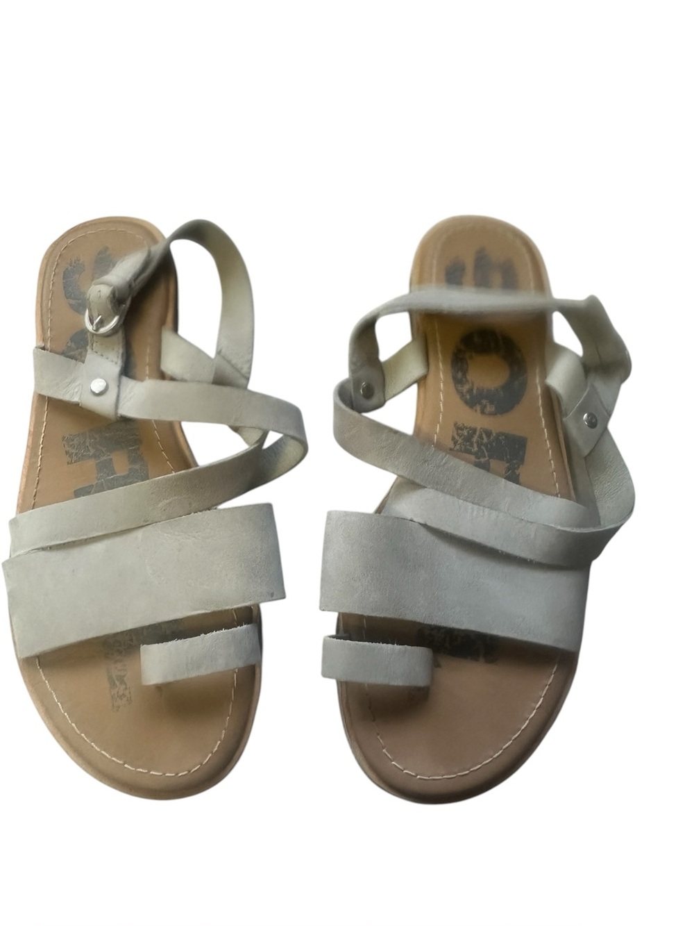 Sorel Ella Sandals | Women’s Size 6.5 | Light Grey Leather Strappy Sandals